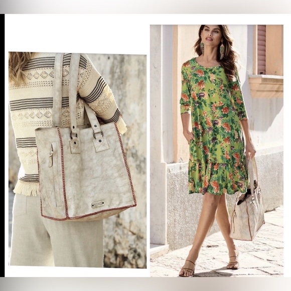 NWT Bed Stu Leather Celindra Shoulder Tote Bag Nectar Lux Red Stitch Retail $305 - Picture 11 of 11